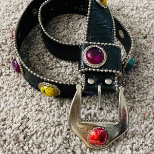 Leatherock Vintage Belt SemiPrecious Stone Studded Vintage Size 30